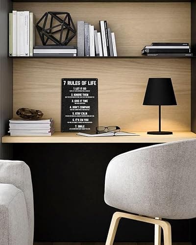 ALKB Inspirational Wall Sign 8x12", 7 Rules of Life Motivational Decor | Perfect Wall Decor for Home, Office, Teen Boys Bedroom, Classroom & Gym thumbnail 2