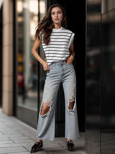 GRECERELLE Womens Cotton T Shirts Cap Sleeves Loose Fit Basic Ladies Tops for Casual Comfort Soft Crew Neck Summer Tees thumbnail 2