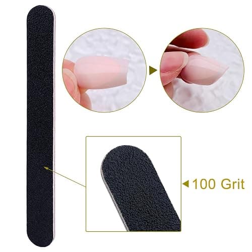 HeeYaa Nail File 10 PCS Professional Double Sided 100/180 Grit Nail Files Emery Board Black Manicure Pedicure Tool and Nail Buffering Files thumbnail 4