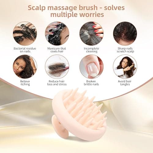 BEAUTLOHAS. One-Piece Silicone Scalp Massage Brush, Scrubber With Soft Massager for Hair Growth, Deep Cleansing Relaxation, Durable, Gentle on Scalp, Wet Dry Hair Massage Tool thumbnail 7