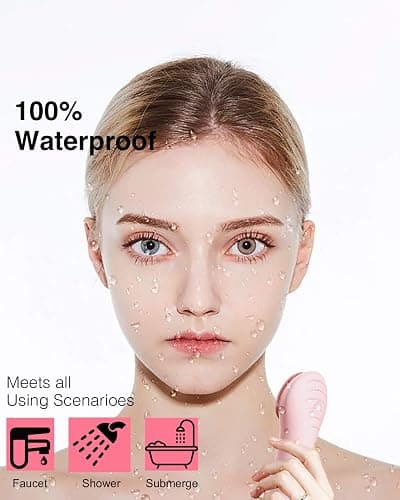 NågraCoola CLIE Facial Cleansing Brush, Waterproof and Rechargeable Electric Face Scrubber for Men & Women, Exfoliating, Massaging, and Cleansing - Pink thumbnail 2