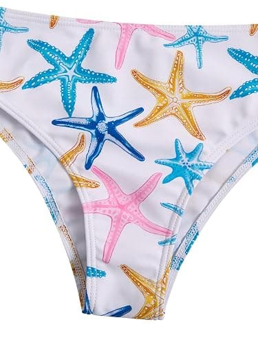 RoseSeek Girl's 2 Piece Striped Bowknot Swimsuit Set Wireless Cute Bathing Suit Summer Beachwear Bikini Sets thumbnail 5