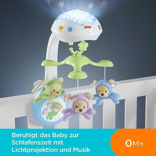 Fisher-Price 3-in-1-Traumbärchen-Mobile, Mobile für Babybett, Elektrisches Mobile mit Licht, Musikmobile, Babyerstausstattung, Babybett- und Baby-Zubehör, ab Geburt, CDN41 - Traumbärchen Mobile thumbnail 2