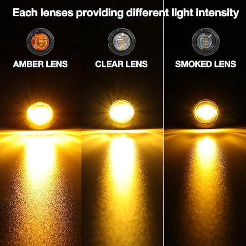 MADCATZ 100Pcs 3/4'' Amber Round 3 LED Bullet Marker lights, Front Rear Side LED Marker Lights, Clearance Lights, Trailer Marker Lights for Truck RV Car Bus Van Pickup ATV Boat Caravan thumbnail 8