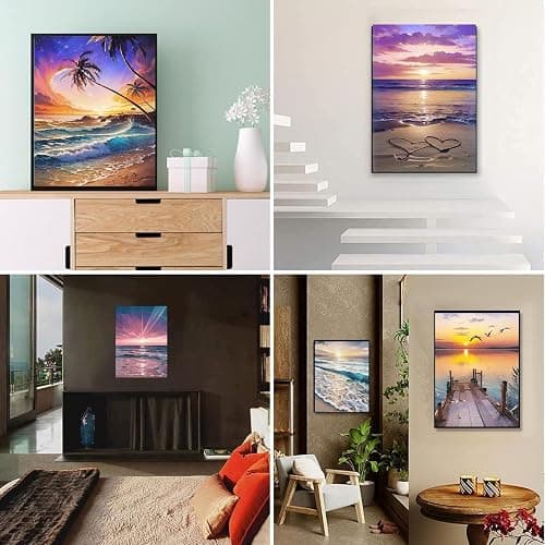 DOTSOPS Diamond Painting Kits Art Adults Painting Kit Crafts DIY 5D Diamond Art Packs Kits Full for Adults Beginner Home Wall Decoration Gift 11.8x15.7 Inches (6 Pack Beach) thumbnail 7