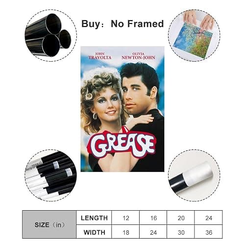 Grease Movie Poster Canvas Art Posters for Room Aesthetic And Wall Art Picture Living Room Decor Poster 08x12inch(20x30cm) Unframe-style thumbnail 2