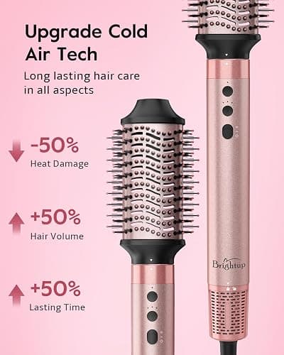 Brightup Air Wrap Hair Styler, 5 in 1 High Speed Hair Dryer Brush, Professional Automatic Hair Curler with Cool Shot Button, 800 Million Ionic, No Heat Damage, with Travel Bag thumbnail 7