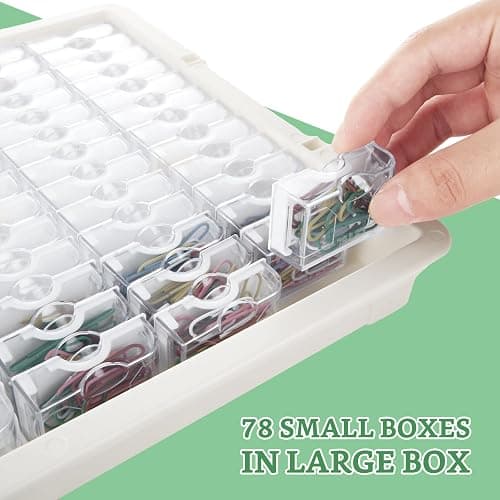 FWEEK Modern Clear Plastic Bead Storage Box with 78 Compartments, Portable Jewelry Organizer for DIY Crafts, Bracelets, Nails thumbnail 5