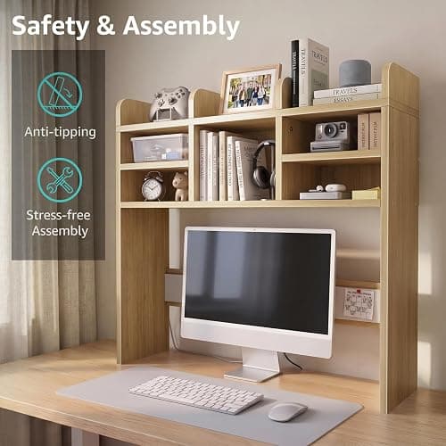 37 Inch Natural Wood Desk Hutch Dorm Top Only With Felt Board For College thumbnail 4