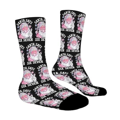 Funny Six Seven 6 7 Meme Christmas Family Xmas Santas Socks for Him thumbnail 6