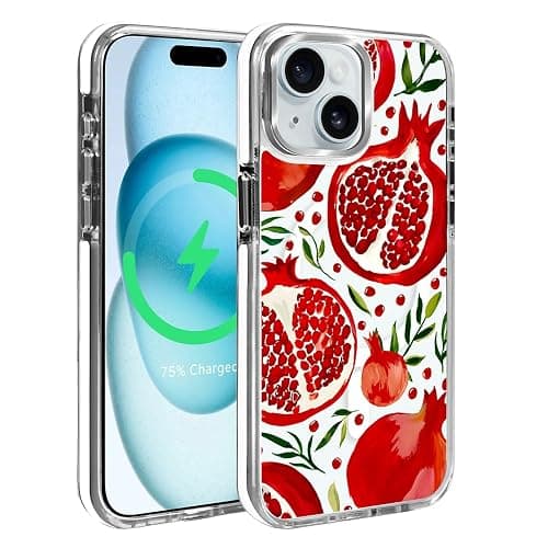 Case for iPhone 15,Fresh Pomegranate Clear Cases,Compatible with MagSafe,Slim Shockproof Magnetic Phone Sleeve Case for Girls Man,Scratch-Resistant Back ﻿ - Image 1