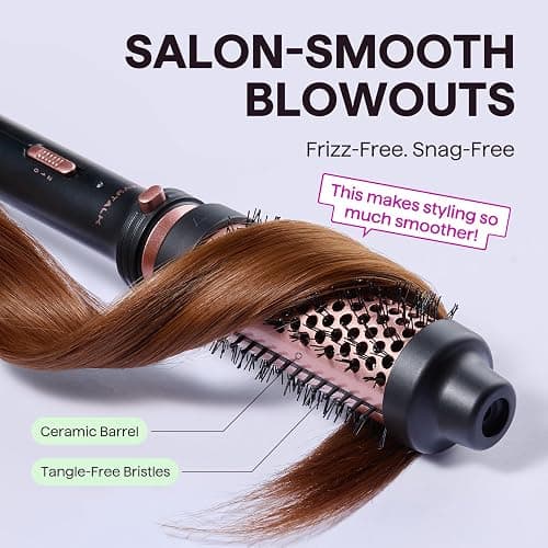 Wavytalk Thermal Brush 1.5" Detachable Heated Round Brush for Blowout Look | Detachable Brush Head Includes Travel Pouch, Create Voluminous Blowout Look, Tourmaline Ceramic, 2 Temp Settings Dual Voltage thumbnail 3