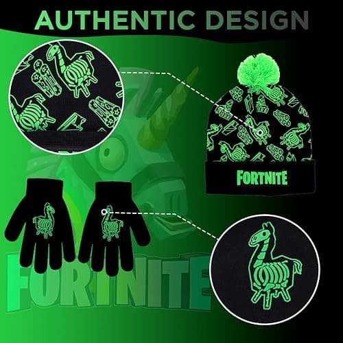 Fortnite Boys Winter Beanie Hat and Snow Gloves for Boys 2 Piece Set thumbnail 5