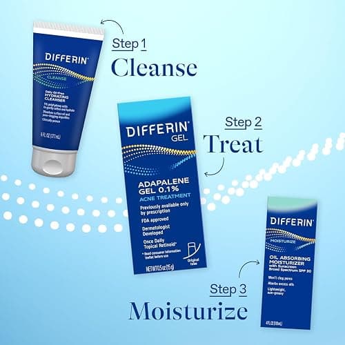 Differin Acne Treatment Gel, 30 Day Supply, Retinoid Treatment for Face with 0.1% Adapalene, Gentle Skin Care for Acne Prone Sensitive Skin, 15g Tube (Packaging May Vary) thumbnail 8