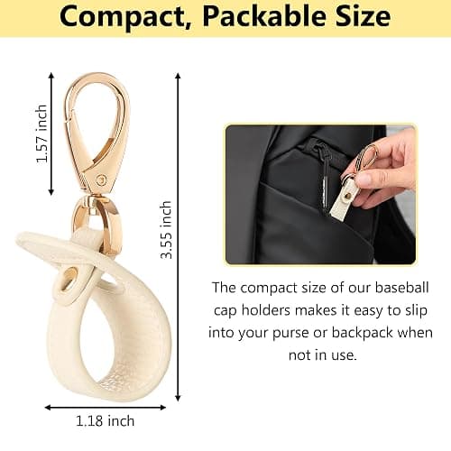 BAREFOOT CARIBOU Hat Clip for Travel, Hands-Free Bag, Backpack, Purse, and Hiking Gear Clip-on Holder Strap for Baseball, Snapback, and Ponytail Caps thumbnail 5
