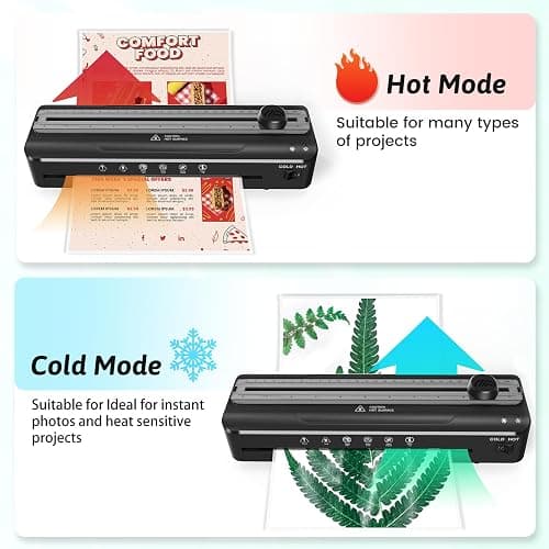 Laminator Machine 9 Inch Laminating Machine - A4 Cold Thermal Laminator Machine with Laminating Sheets, 8.5 x11 Personal Laminators for Teachers 90s Warm up, A4/A5/A6 Laminators for School Home thumbnail 6