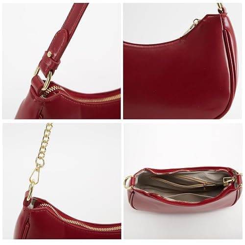 Shoulder Bag for Women Y2K Trendy Hobo Handbags Purse Vegan Leather Clutch Handbag with 2 Adjustable Removable Straps thumbnail 6