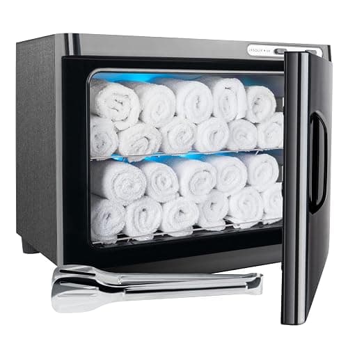 Hot Towel Warmer Cabinet with LED Light - JXSDLIY 23L Large Capacity Towel Cabinet for Bathroom 2-in-1 Professional Hot Towel Warmers for Facials SPA Massage Salon Heats Up Quick Towel Heater (black) thumbnail 8