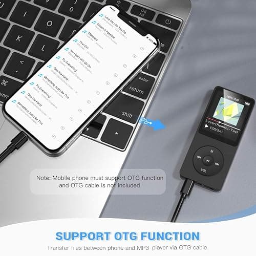 AGPTEK A02S 16GB MP3 Player, 70 Hours Playback Lossless Sound Music Player, Supports up to 128GB, Black thumbnail 5