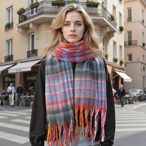 Clothirily Winter Scarf for Women Warm Womens Scarf Soft Chunky Scarfs for Cold Weather Long Shawl Large Scarves thumbnail 2