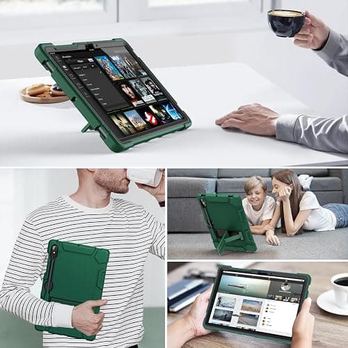 Cantis Case for Samsung Galaxy Tab S10 FE/ S9 FE 5G 10.9 Inch/Galaxy Tab S9 11 Inch 2023, Heavy Duty Shockproof Tablet Case Support S Pen, Alpine Green thumbnail 7