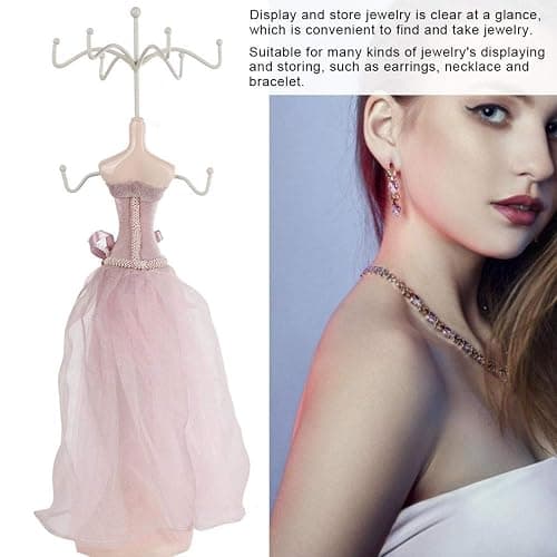 ZJchao Jewelry Display Stand, Model Dress High-Heeled Shoes Earring Necklace Ring Jewelry Holder Rack Bracelet Organizer Decor Tower Women(Large) thumbnail 3