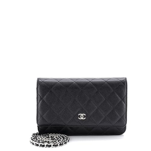 Chanel, Pre-Loved Wallet on Chain Quilted Caviar, Black - Image 1