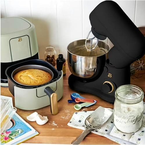 Stand Mixer 3.5 Qt with Flat Beater, Dough Hook, Balloon Whisk, Black Sesame by Drew Barrymore thumbnail 7
