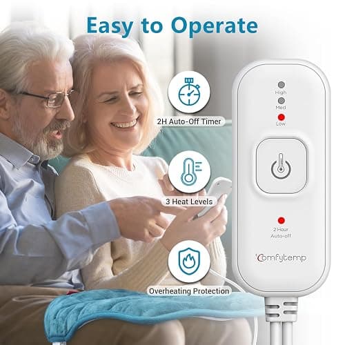 Comfytemp Weighted Heating Pad for Back & Period Cramps, FSA Eligible, Birthday Gifts for Mom Dad Women Men, 2.2lb HSA Electric Heat Pad for Neck Shoulder Pain Relief, 2H Auto-Off Heated Pad, 12x24 thumbnail 5