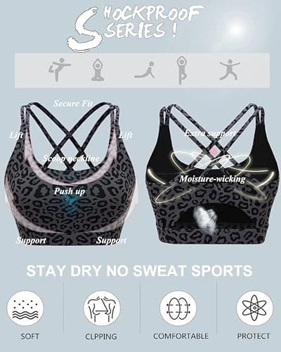 RUNNING GIRL Sports Bras for Women,Padded Sports Bra Tank Top Sexy Crisscross Back High Impact Longline Workout Yoga Bra thumbnail 4