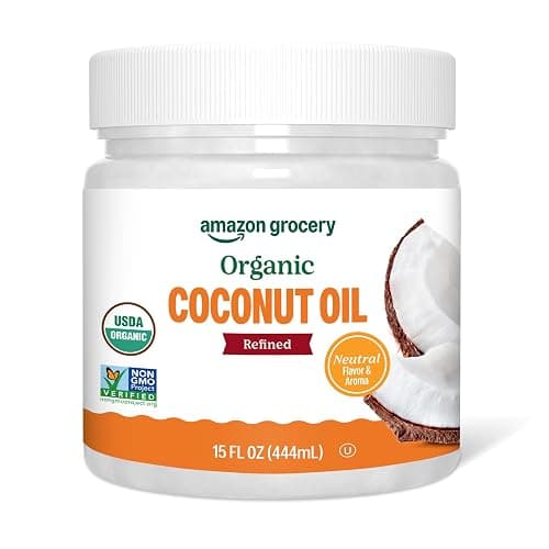 Amazon Grocery, Organic Refined Coconut Oil, 15 Fl Oz (Previously Amazon Fresh, Packaging May Vary) - Image 1