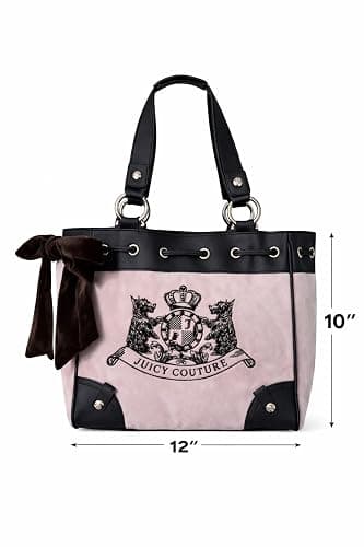Juicy Couture Vintage Dreams Daydreamer Tote Bag, Handbag with Bow Accent & Shoulder Straps, 12 x 11 Inches thumbnail 3