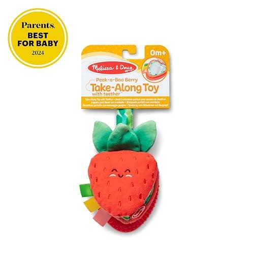 Melissa & Doug Multi-Sensory Peek-a-Boo Berry Take-Along Clip-On Infant Travel Toy Stroller Toy for Baby Newborn to 12m+ thumbnail 5