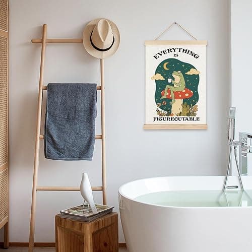 Everything is Figureoutable Inspirational Wall Decor, Rustic Cottagecore Frog Positive Affirmations Canvas Prints Wall Decor for Bedroom Living Room Home, 12x16 Inch thumbnail 6