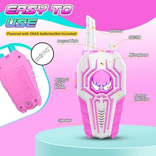 Cool Walkie Talkies for Girls Kids: Birthday Toys Gifts for 3 4 5 6 7 8 Year Old Girls Toys Ages 6-8 Kids Walkie Talkies 2 Pack Outdoor Toy for 3-8 Year Old Girl Gift thumbnail 7