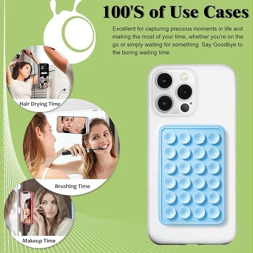 PKYAA Anteel Magnetic Suction Phone Mount for MagSafe Case, Silicone Grip Secure Mirror Shower Phone Holder for iPhone 12/13/14/15/16, Hands-Free Selfie/Video for TikTok Creator/Influencer (White) thumbnail 6