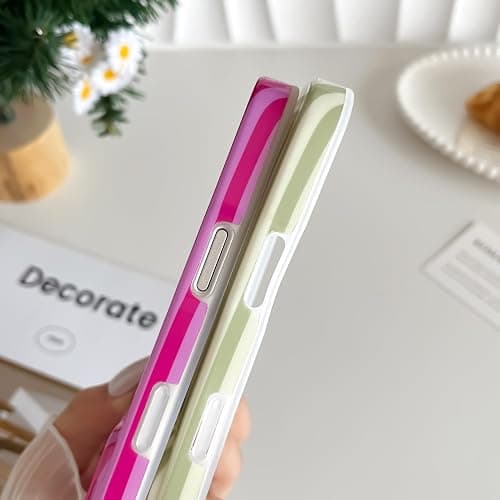 SmoBea for iPhone 17 Pro Case Cute Striped Phone Case Soft TPU Slim Shockproof Phone Cover for Women Girls Beautiful and Stylish, Red and Pink thumbnail 6