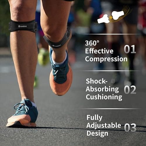 CAMBIVO Patella Tendon Knee Straps 2 Pack for Knee Pain Relief, Knee Brace for Women &Men with Extra Straps, Knee Support for Running, Hiking, Soccer, Basketball, Jumpers Knee, Tennis thumbnail 4