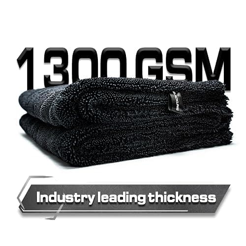 Blackline 24"x36" Twisted-Loop Drying Towel, 1300GSM, Streak Free, Lint Free, Reusable - Car Accessories, Bath Towels, Microfiber Cleaning Cloth - One Pass is All You Need thumbnail 5
