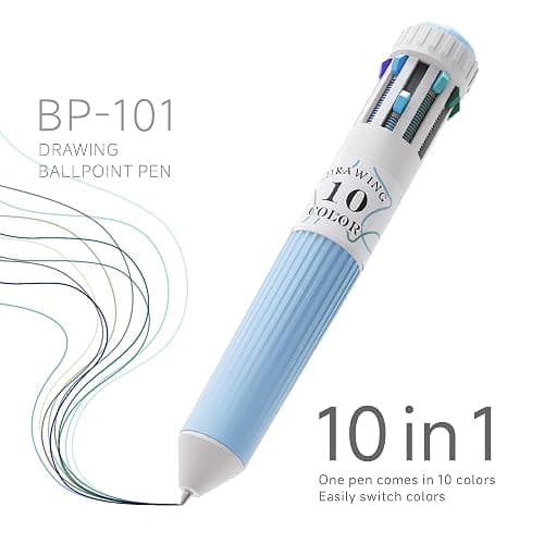 Corpapen 28 Colors 3 Pcs Ballpoint Multicolor Pen 10-in-1, 0.8mm Fine Point Smooth Writing, Office and Student Supplies, Top Retractable Drawing and Writing thumbnail 3