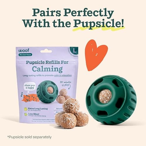 WOOF Pupsicle Refill Pops for Calming - Long-Lasting Refills for the Pupsicle Toy to Promote Calm - Calming Dog Treats - Magnesium for Dogs- Small Pops - 10 Count- 2 Pack thumbnail 4