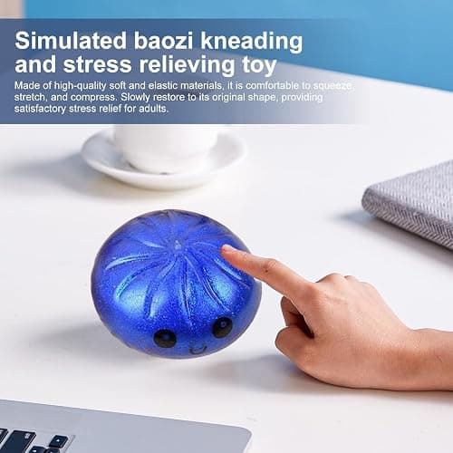 1/4Pcs Colorful Dumpling Stress Balls Fidget Toys - Stress Relief, Slow Rising, Simulated Steamed Bun Sensory Toy for Office Home Relaxation, Soft Ball Bun Squeeze Fidget Toy Multicolor thumbnail 6