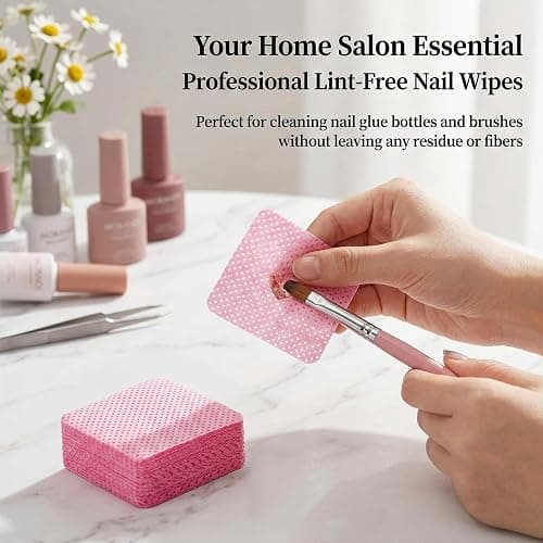 MAQIHAN 1200 Lint Free Nail Wipes - Pink Acetone Nail Polish Remover Wipes Lint Free Nail Wipes Pads Gel Nails No Lint Nail Glue Wipes Eyelash Extensions Toallitas Para Uñas Sin Pelusa Nail Supplies thumbnail 7