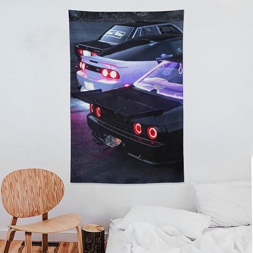 josnmre JDM Car R35 Fast Sports Street Tapestry Wall Hanging for Bedroom Aesthetic Art Home Decor Dorm Classroom Living Room Tapestries 40"x60" thumbnail 7
