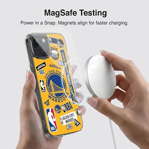 Head Case Designs Officially Licensed NBA Sticker Collage Golden State Warriors Gel Case [Military Grade Protection] Compatible with Apple iPhone 15 and Compatible with MagSafe thumbnail 4
