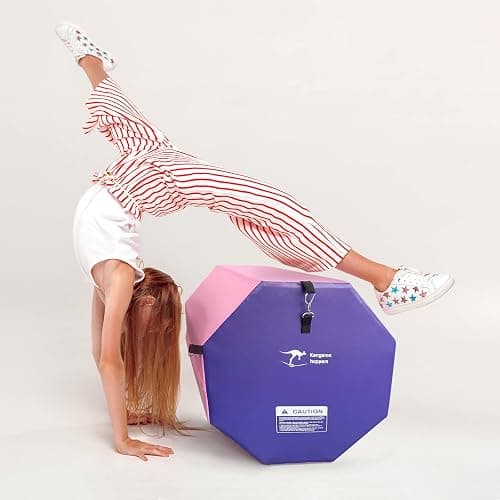 Kangaroo Hoppers Gymnastics Octagon Tumble Mat 24"x26" / 19"x23" with Carrying Handles, Somersault Backbend Tumbling Trainer for Home Gym Exercise thumbnail 7