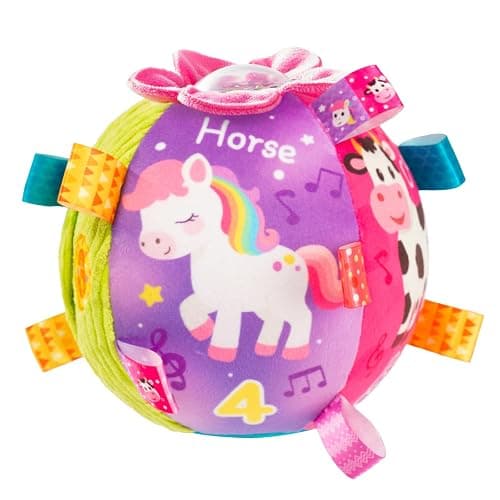 Koty Baby Musical Crawling Ball with 7 Sounds & Songs, Toys for 1 Year Old Boys & Girls, Baby Toys 6-12+ Months,Farm Animal Theme, Soft Plush, Gift for Toddlers 6-12+ Months - Image 1