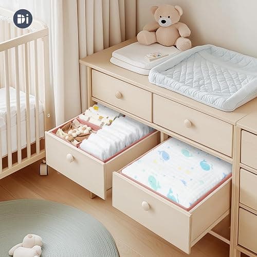 DIMJ Drawer Organizer Clothes 15 Pack - Foldable Dresser Organizer for Nursery, Bedroom, Closet - Pink Dividers for Baby Clothes, Underwear, Clothing, Sock, Belt, Tie thumbnail 5