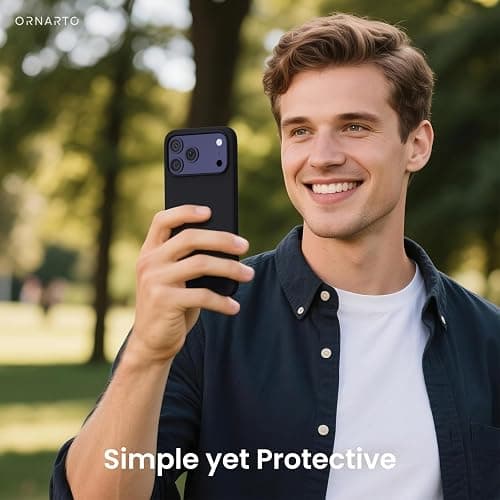 ORNARTO Compatible with iPhone 17 Pro Max Case 6.9", Slim Liquid Silicone 3 Layers Soft Gel Rubber Shockproof Protective Cover with Anti-Scratch Microfiber Lining-Black thumbnail 6