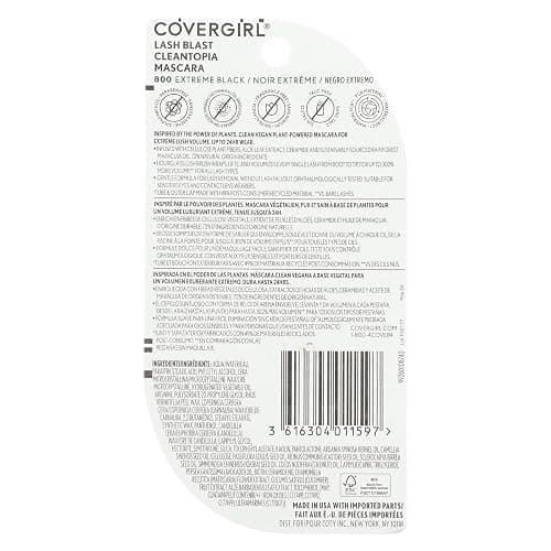Covergirl Lash Blast Cleantopia Mascara, Volumizing, Smudge-Proof, Vegan Formula, Extreme Black 800, 1 Count thumbnail 2